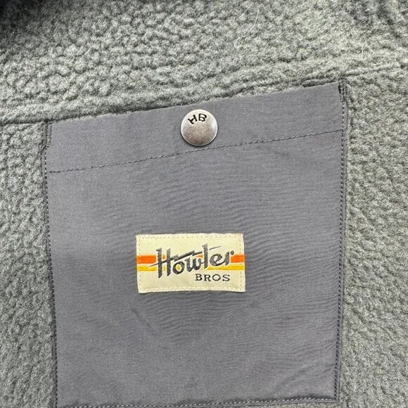 Howler Brothers Sherpa Fleece Zip Hoodie Gray Men’s Medium Hooded Outdoor Jacket - Picture 4 of 11